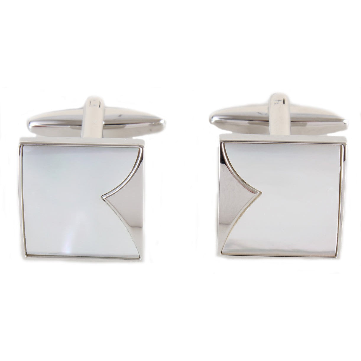 Mother of Pearl Stone Fish Tail Cufflinks