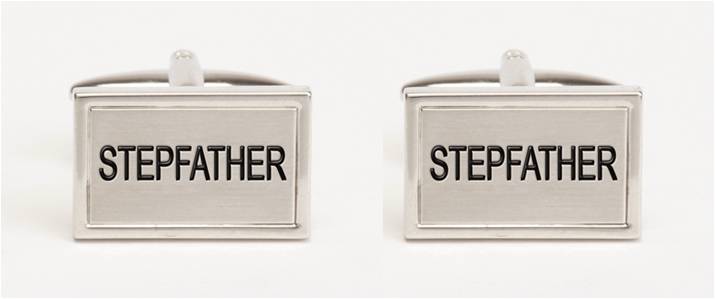 Stepfather Wedding Cufflinks - Rhodium Plated
