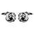 Double Cord Rhodium Plated Knot Cufflinks