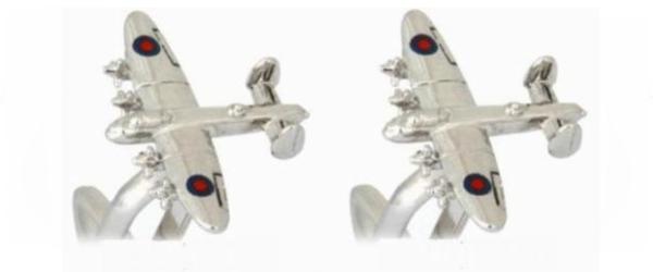 Lancaster Bomber Rhodium Plated cufflinks