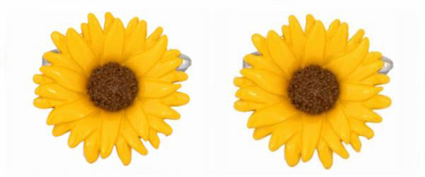 Sunflower Rhodium Plated Cufflinks
