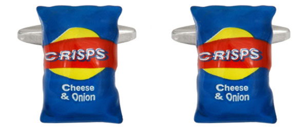 Crisp Packet Rhodium Plated Cufflinks
