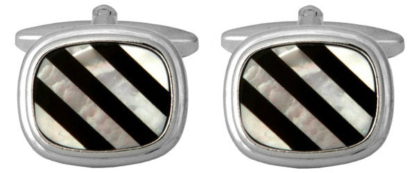 Mother of Pearl & Onyx line Cufflinks