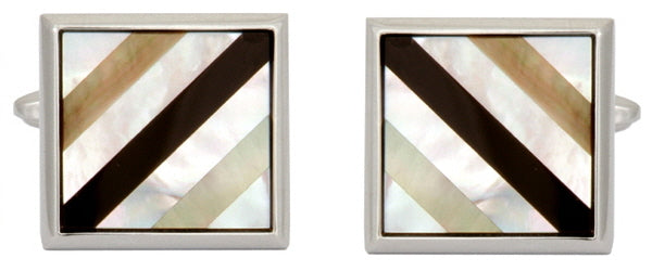 Mother of Pearl &amp; Onyx lined Cufflinks