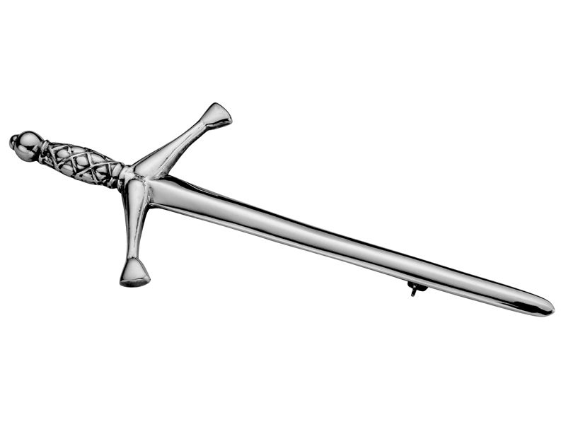 Sterling Silver Braided Hilt Sword Kilt Pin - KP021