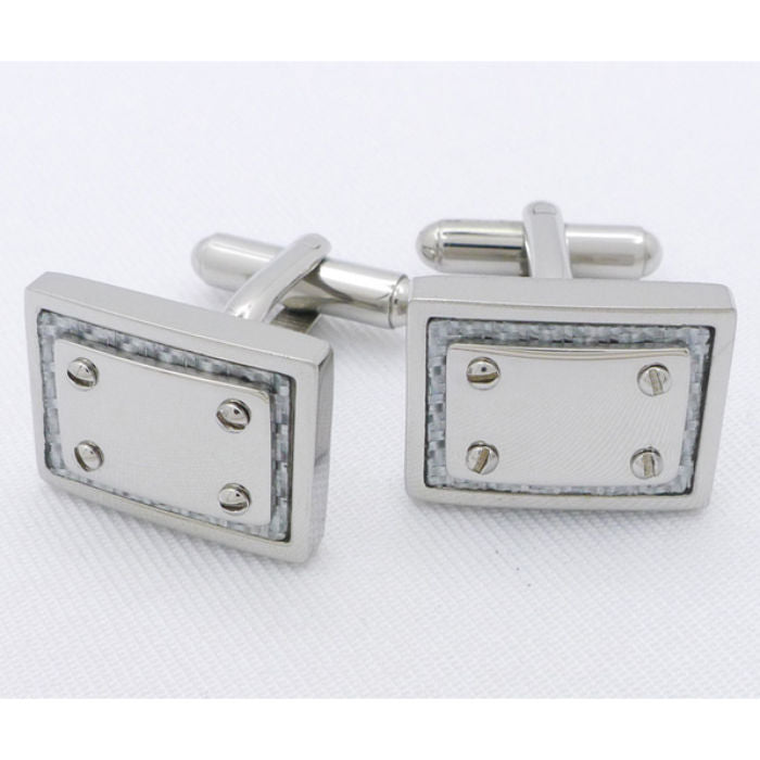 Stainless Steel and Carbon Fibre Cufflinks - 120148