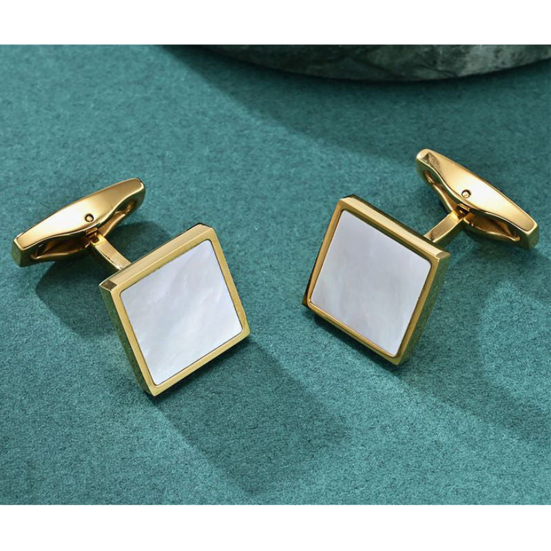 Stainless Steel and Mother of Pearl Cufflinks - A0002