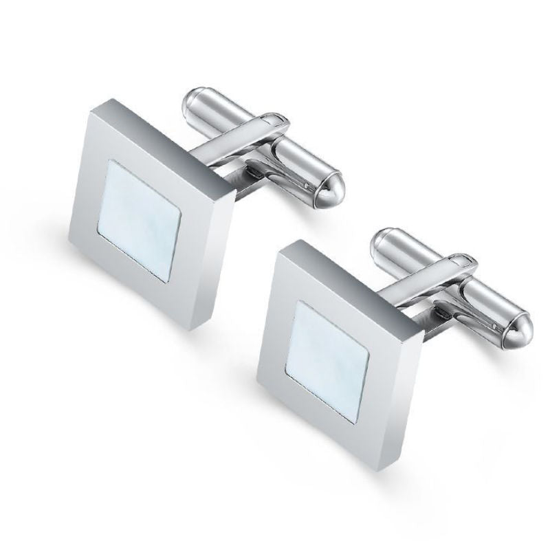 Stainless Steel and Mother of Pearl Cufflinks - A00003