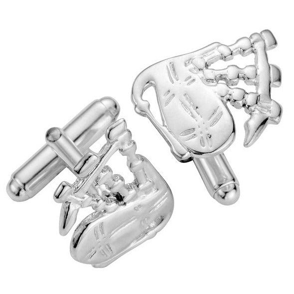 Sterling Silver Bagpipe Cufflinks - NO148