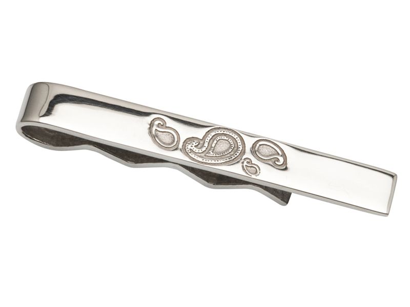 Sterling Silver Paisley Tie Slide - TS002