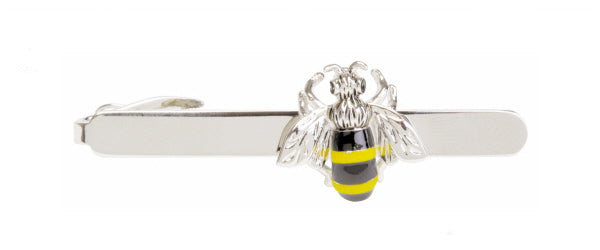 Bee Rhodium Plated Tie Clip